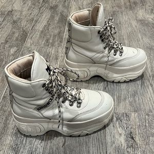 Naked Wolfe white leather wicked boots